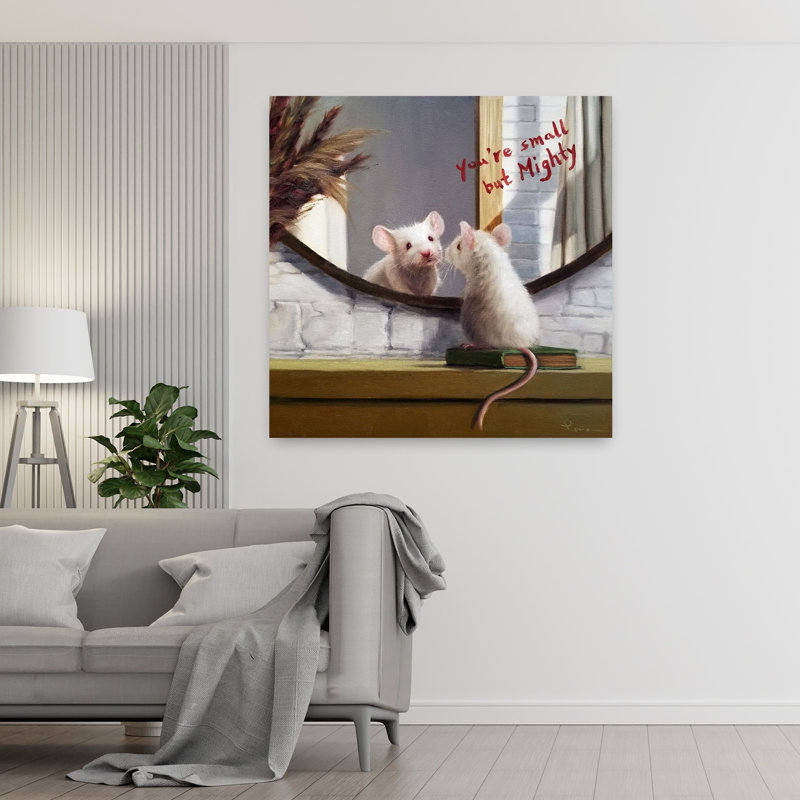 Art urbain contemporain Mighty Mouse, H 48 po x l 48 po