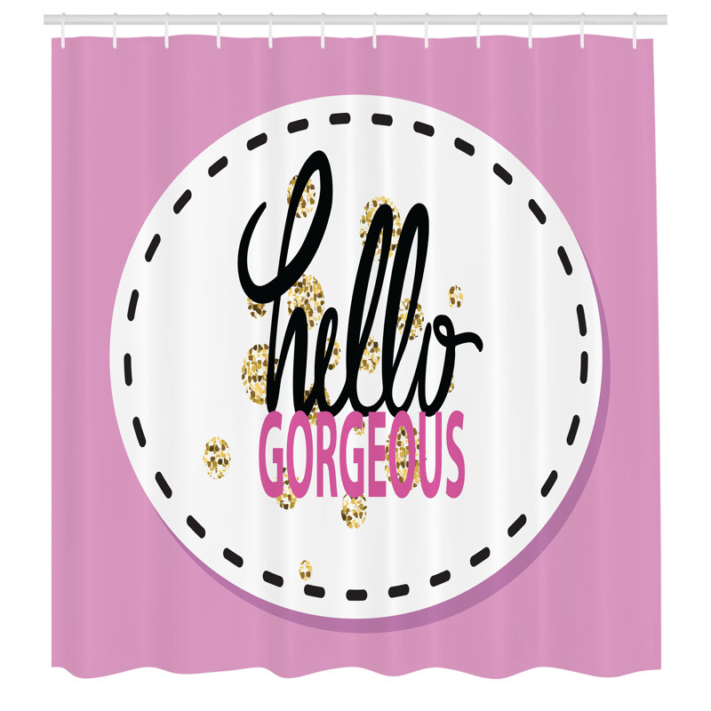 East Urban Home Hello Gorgeous Shower Curtain Patch Image Multicolor, 70"H x 69"W