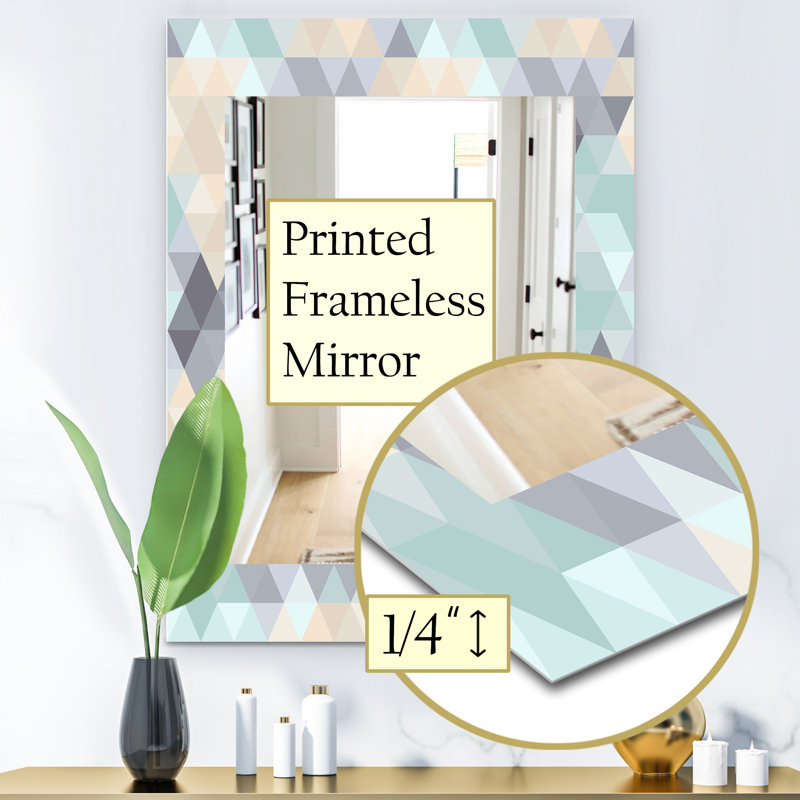 Miroir mural 28 colourfields triangulaire, H 24 po x l 32 po