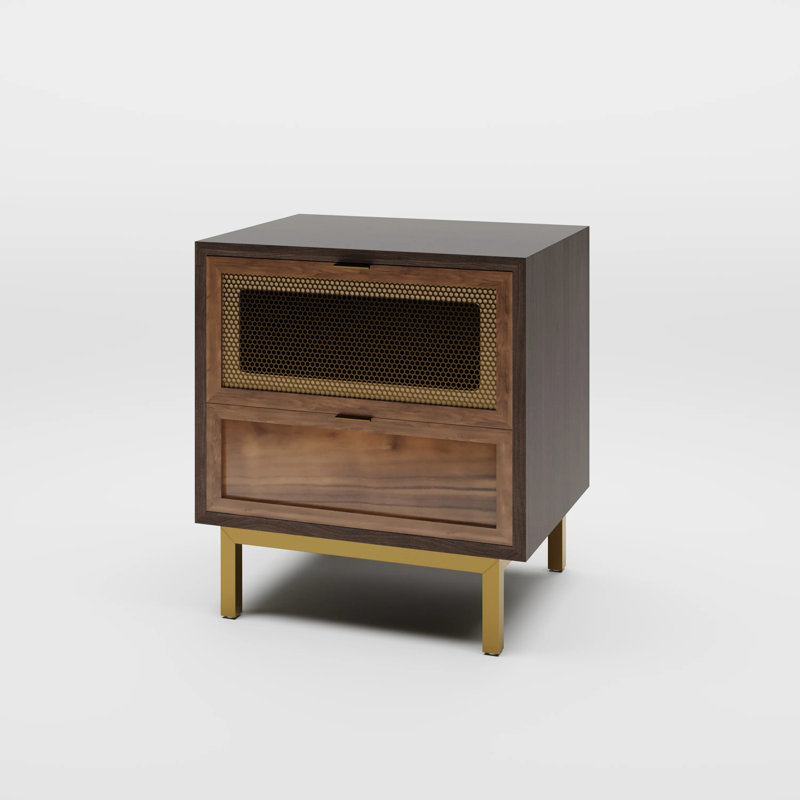 Caneisha 21.65'' W Antique Walnut Color Nightstand