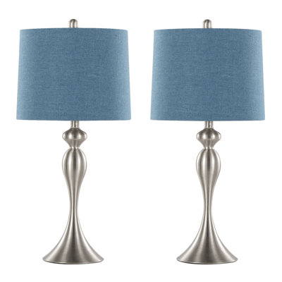 Ensemble de 2 lampes de table en nickel brossé Ashland