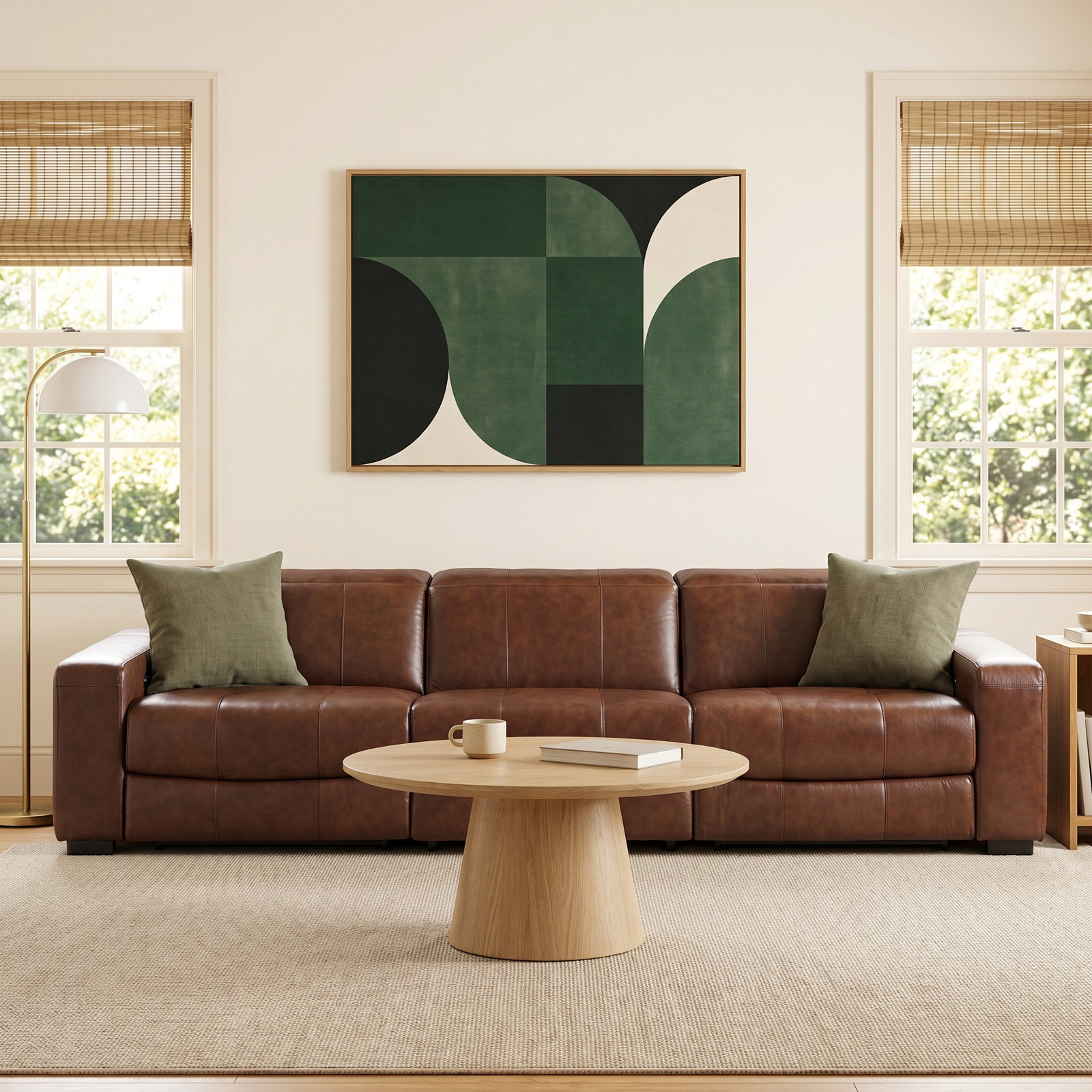 Rossi 126" Genuine Leather Modular Sofa