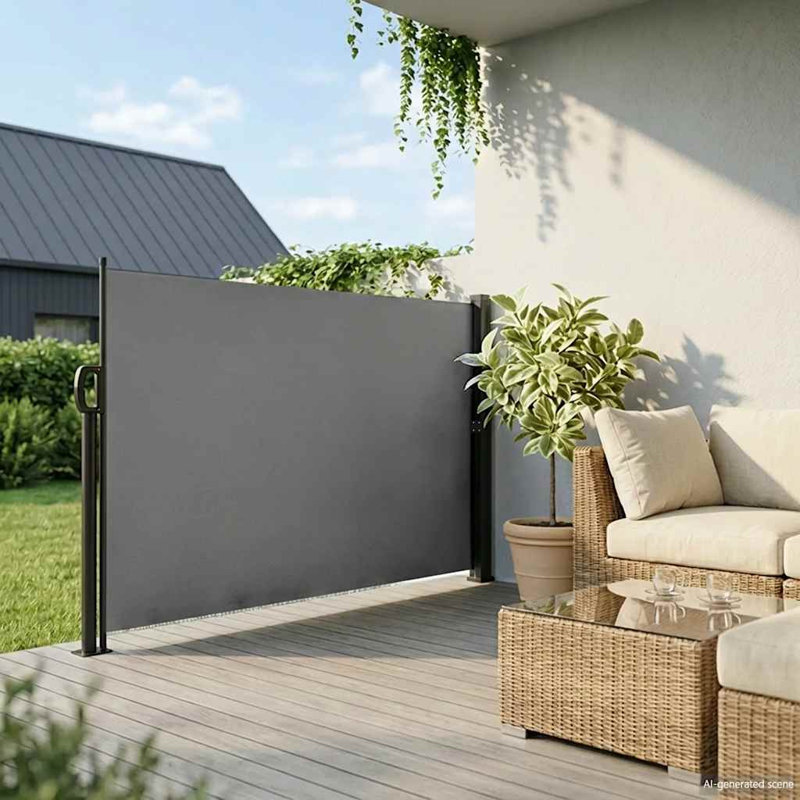 Vidaxl Retractable Side Awning, Dark Green, 70.9" x 196.9"