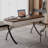 Walnut Rectangular Solid Wood with 2 drawers desk-272347598