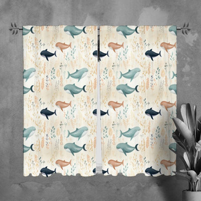 Rideaux baleine baleine animaux