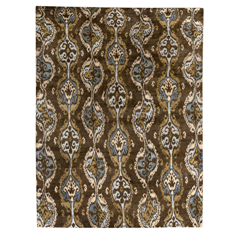 Tapis brun noué à la main Himalayan