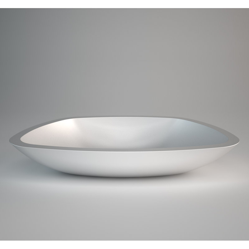 Unique 20.1'' L Bathroom Sink, White Polish