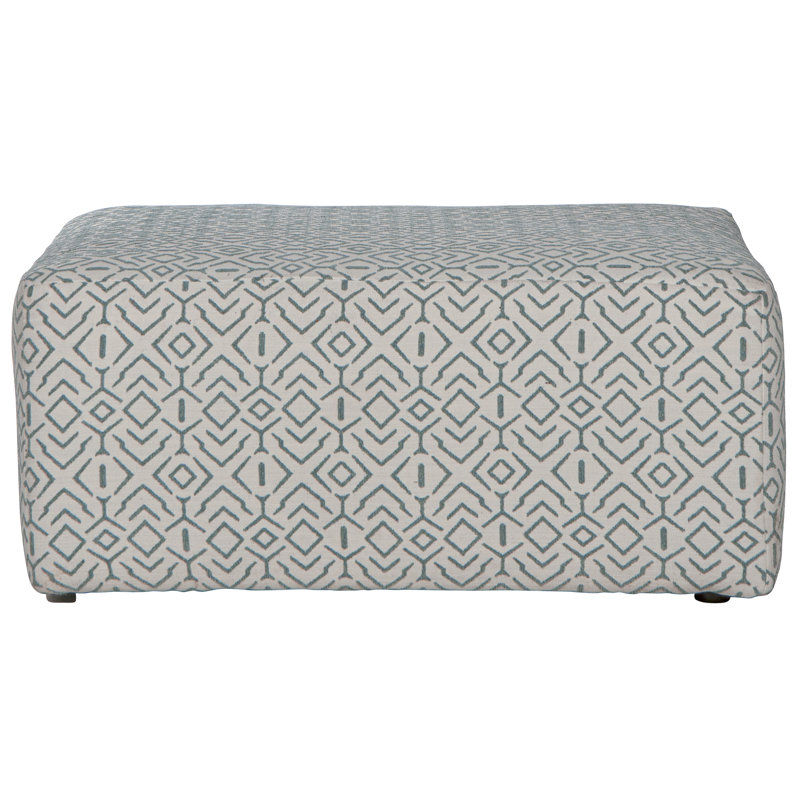 Huckabee 42" Square Upholstered Cocktail Ottoman, Blue 100% Polyester