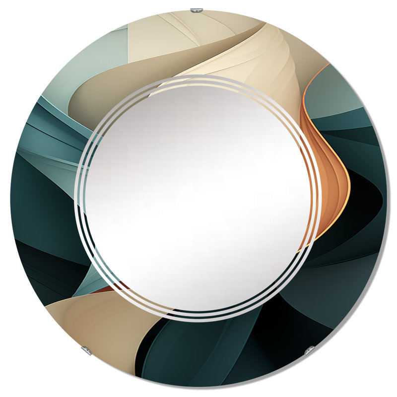 Wannie - Miroir mural moderne rond, 32 po x 32 po