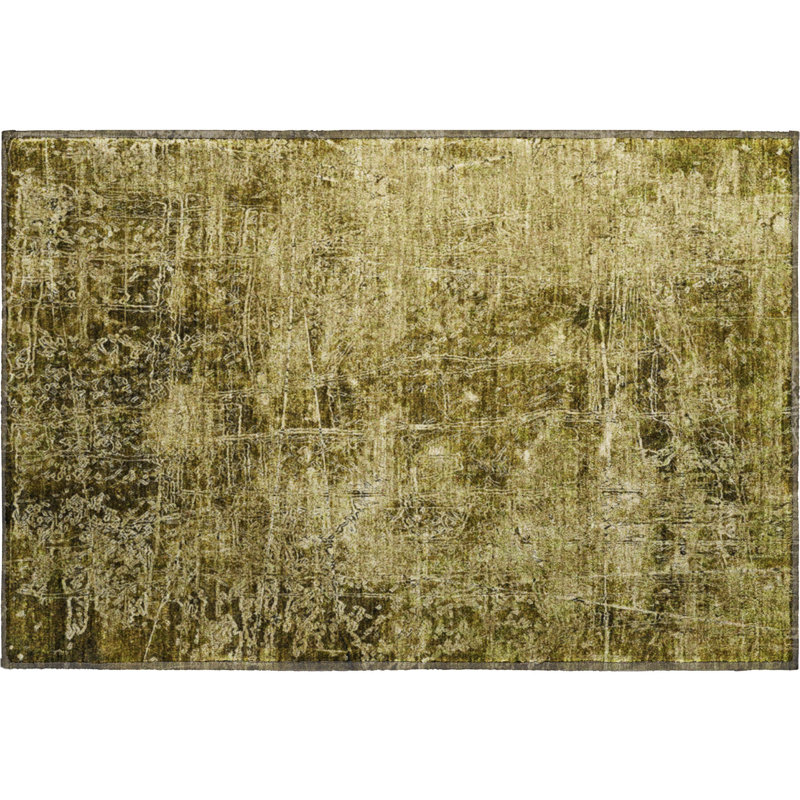 Premium Machine Washable Cerrito AMF559 Brown Rug, Rectangle 1'8" x 2'6"