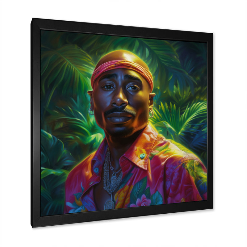 2Pac Miami Vibes II - Imprimé, Cadre simple noir, H 16 po x l 16 po x P 1 po