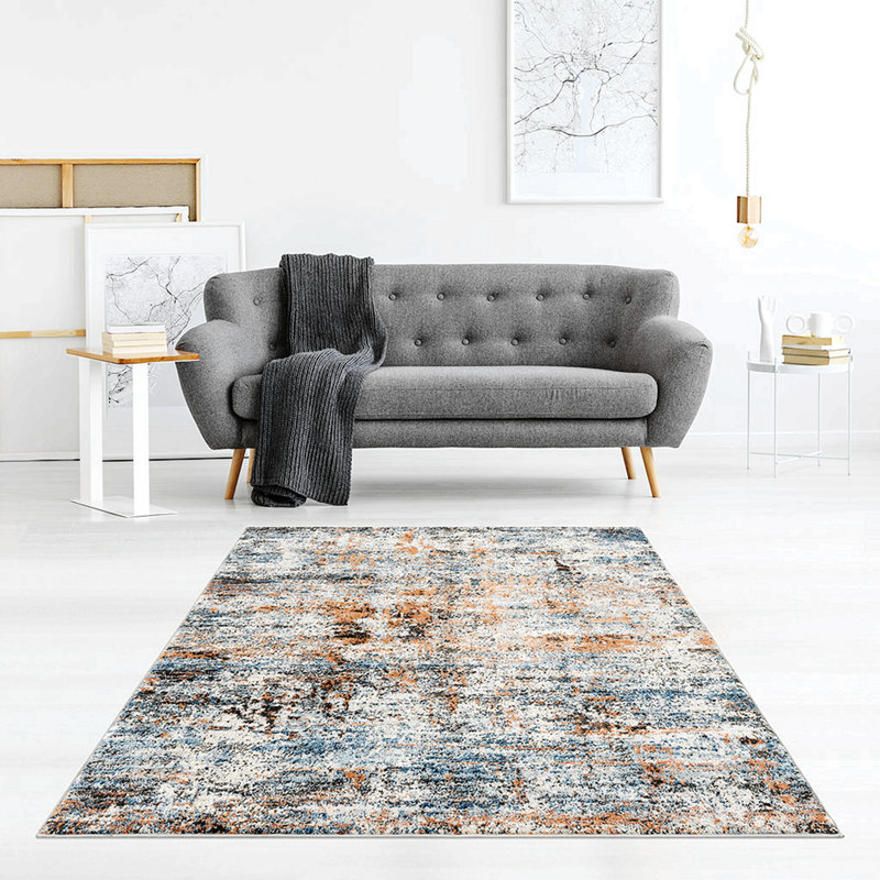 Area Rug, Abstract, Rectangle 6'6" x 9'