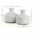Kashida Matte-Glaze Smooth Bud Vases in White/Sand, Set of 2