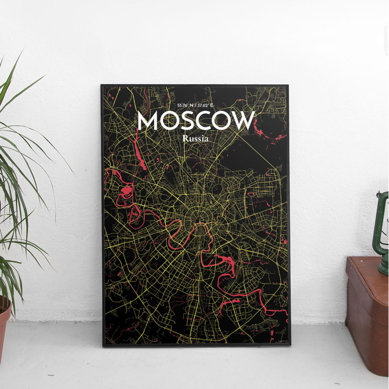 Moscow City Map - No Frame Print, 43.2 cm H x 27.9 cm W x 0.1 cm D