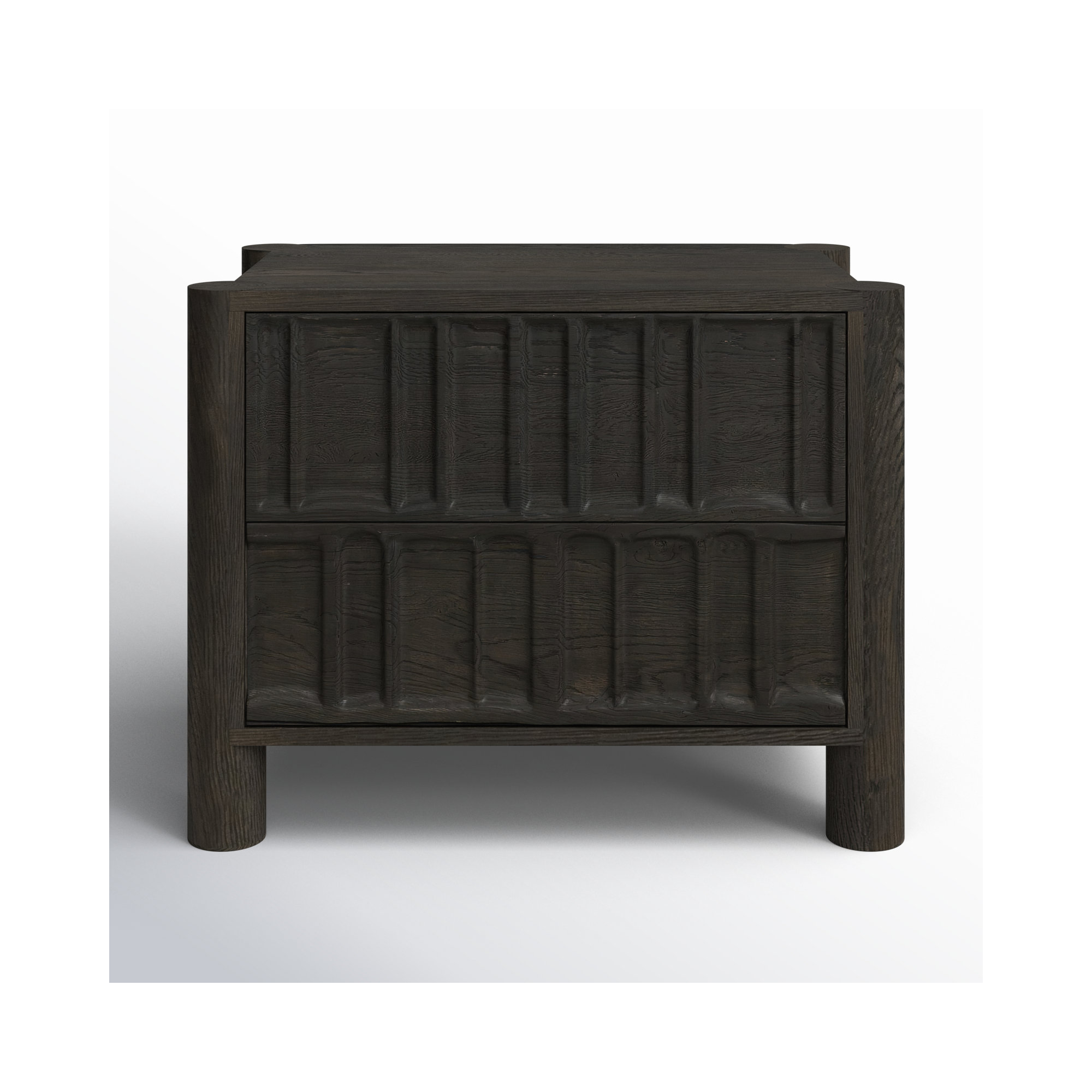 Gelsey Solid Wood 32" Nightstand, Black