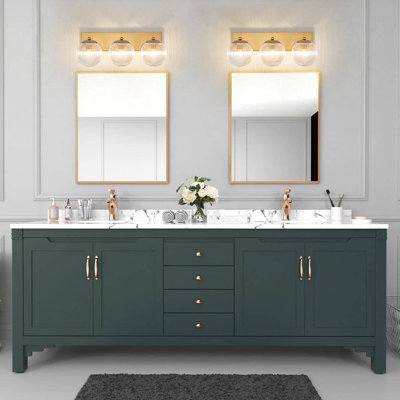 3-Light Sleek Modern Linear Ribbed Glass Vanity Light