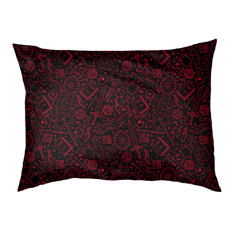 Coussin Byrge, Noir / Rouge, Moyen (l 29,5 po x P 19,5 po x H 9,5 po)