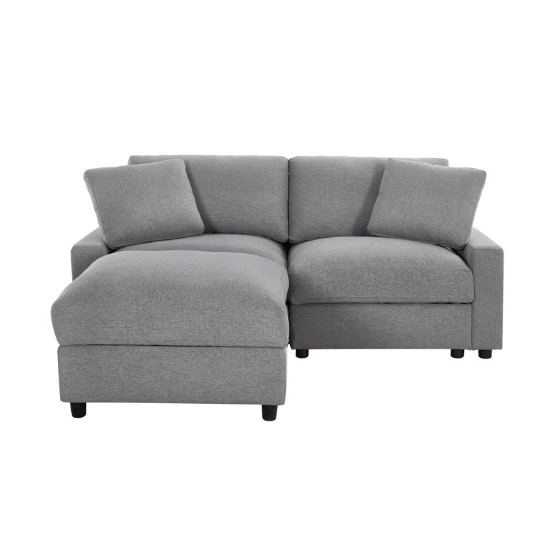 Space-saving Modular Sectionals, Gray Polyester, Modern Style For Living Room