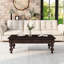 Ensemble de 3 tables basses en bois massif avec tiroir, table basse vintage et 2 tables de bout pour le salon-117799059