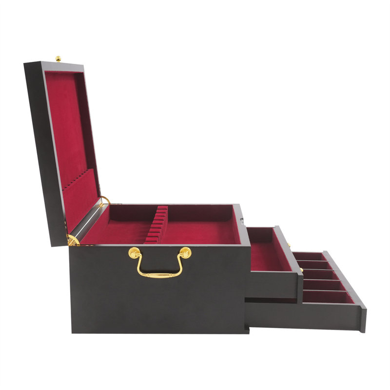 Wooden Silverware Storage Box With Handle