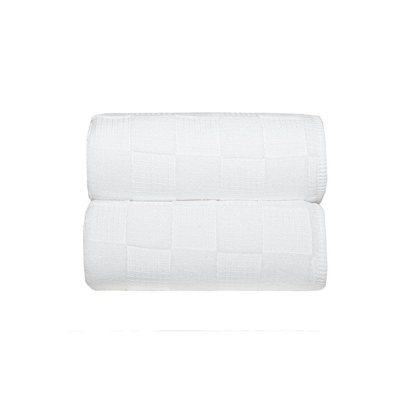 Chess Ribbed Fingertip Towel, White