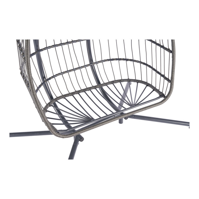 Chaise suspendue en rotin pour 2 personnes, Beige/gris