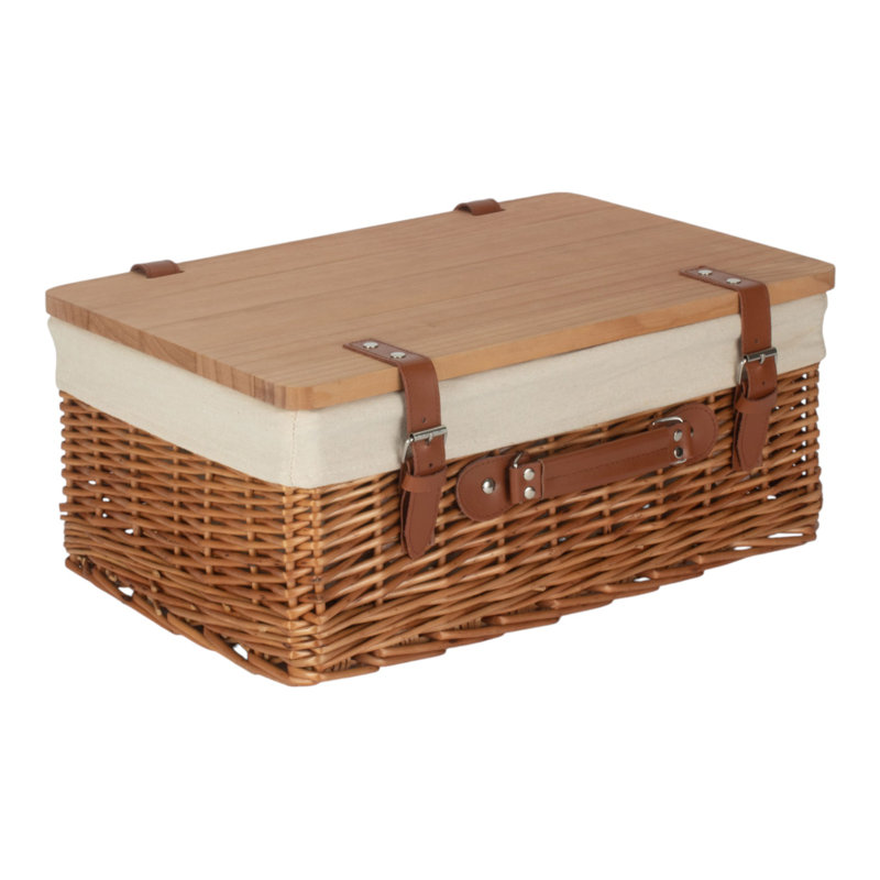 Fleur De Lis Living Wicker Decorative Basket, 15cm H x 36cm W x 25cm D