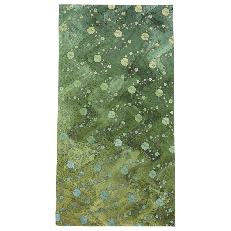 Serviette de bain planètes et étoiles, Jaune/vert