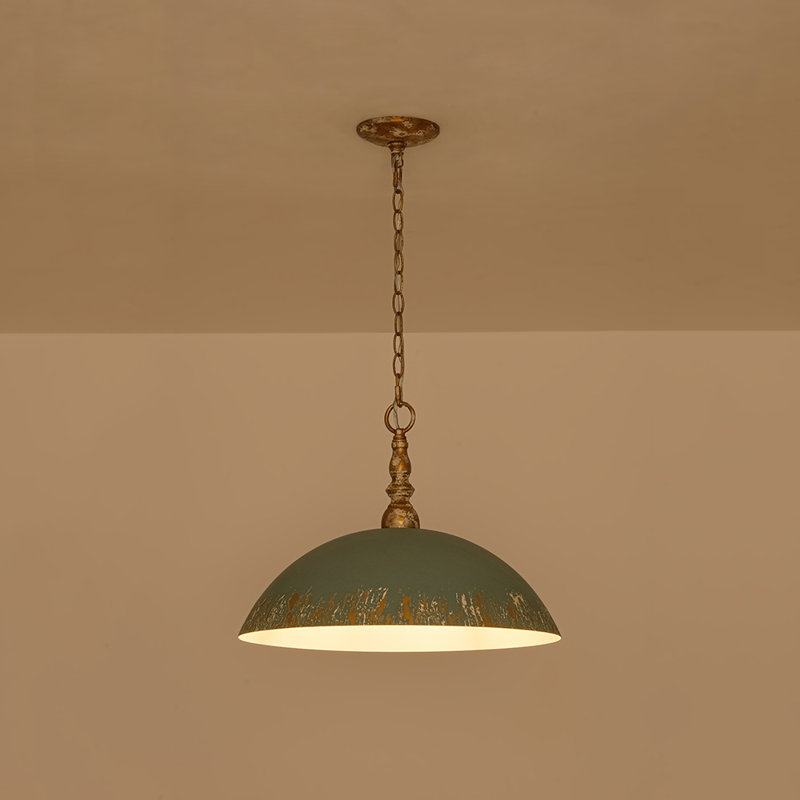 Luminaire suspendu en forme de dôme en métal 1 lumière