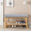Linen Upholstered Storage Bench
