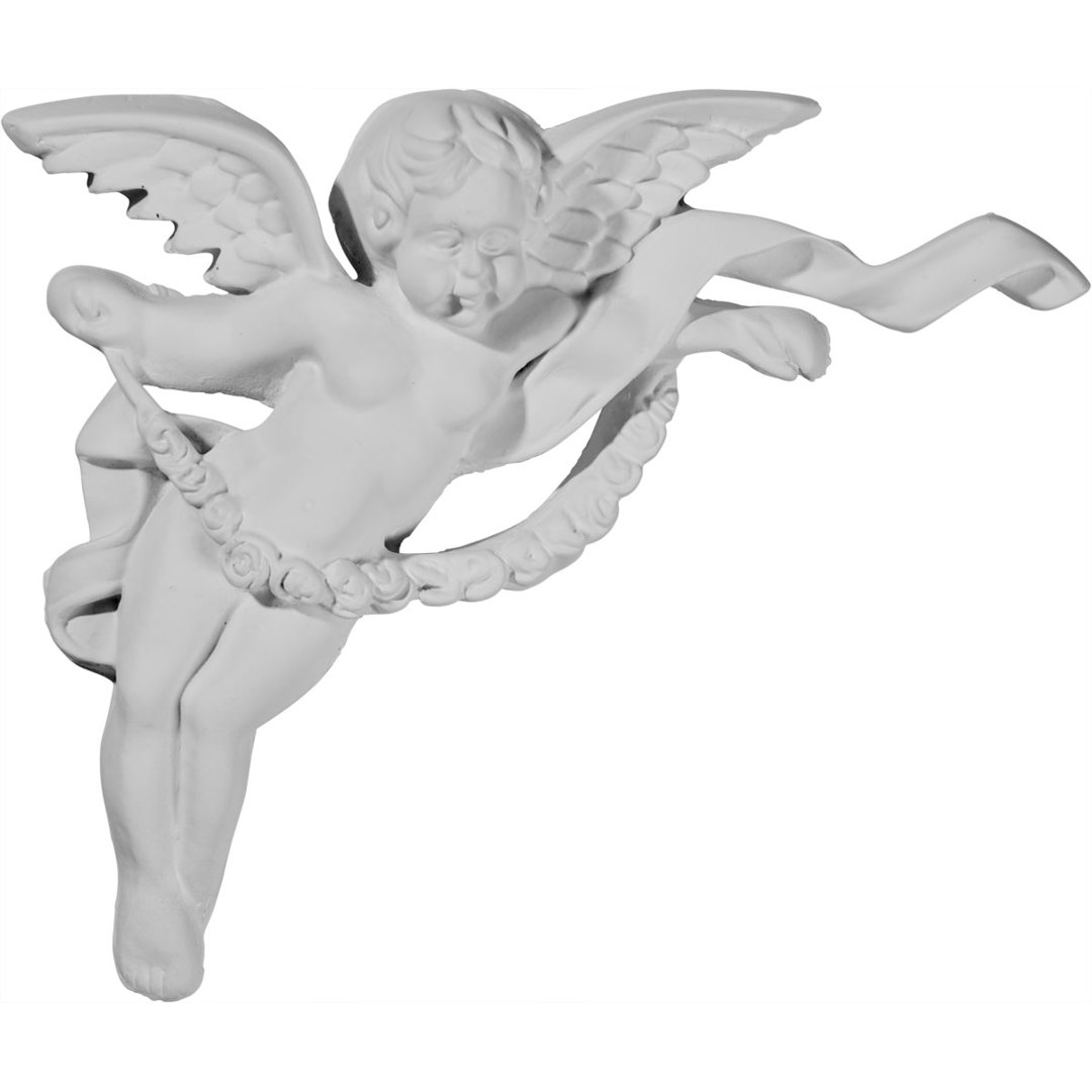 Angel 6.625'' H x 5.125'' W x 1.125'' D Urethane Onlay Scroll Ekena Millwork