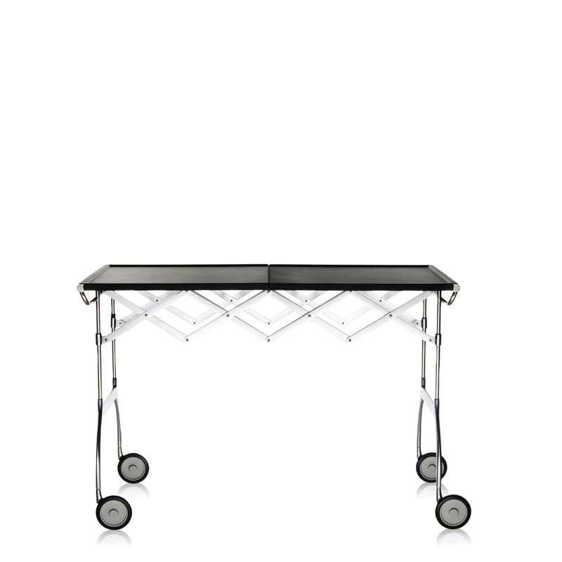 Battista Metal Bar Cart, Matte Black