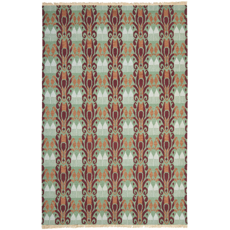 Tapis ikat en laine noué à la main Vera, Rectangle 9 pi x 12 pi