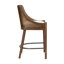 Tabouret de bar moderne Paxon en bois d'hévéa massif, hauteur du siège 66,7 cm, dossier en rotin et siège rembourré, idéal pour les îlots de cuisine.-134972648-134972650