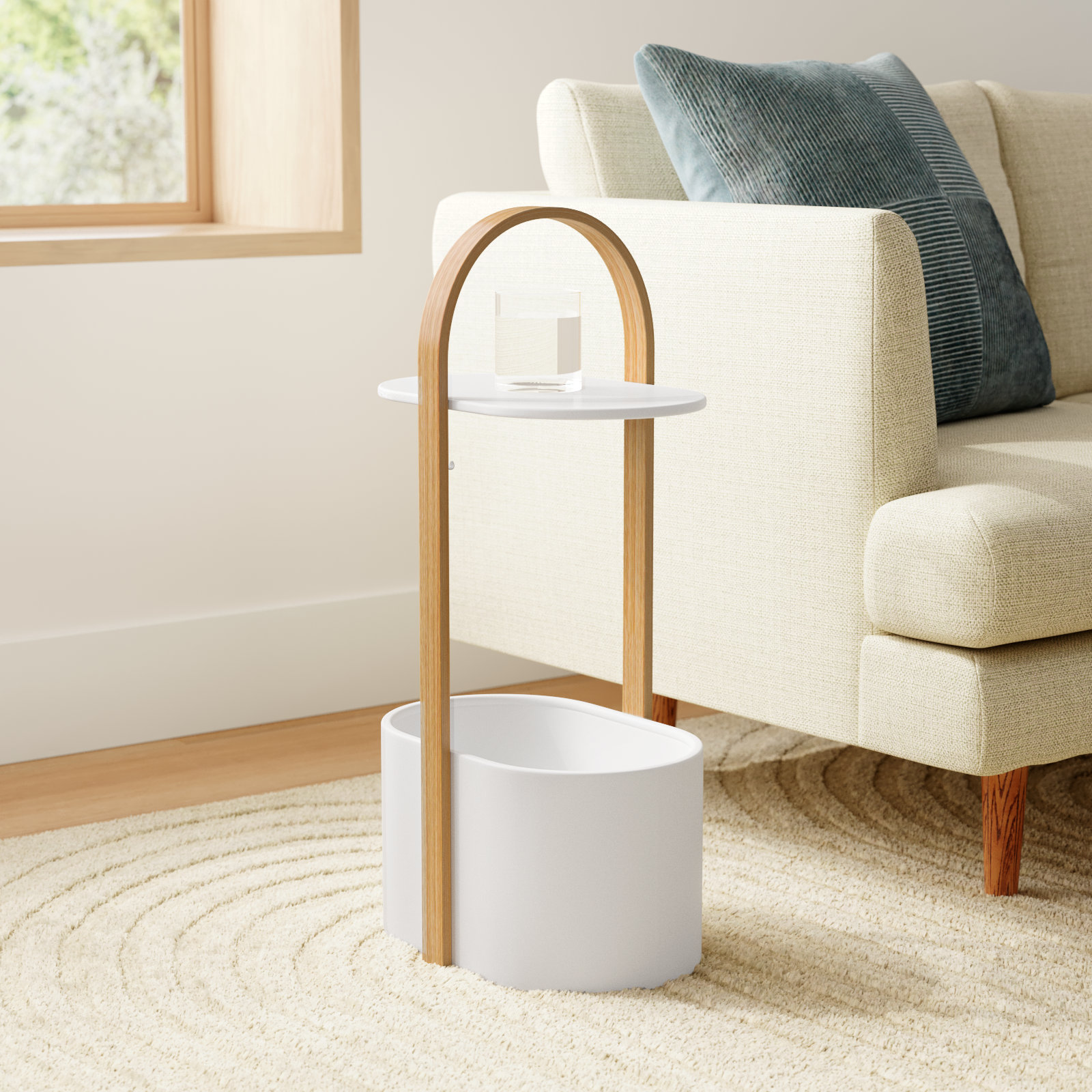 Akyah End Table, White