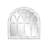 Distressed White Arch Wood Wall Mirror