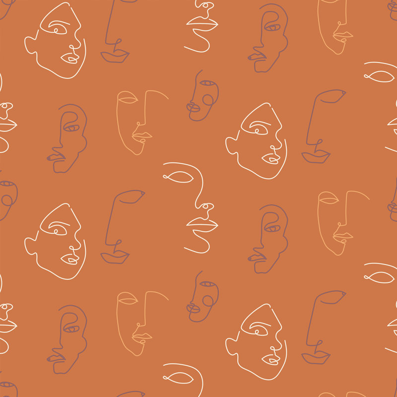 10m x 52cm Matte Wallpaper Roll, Terracotta/Coral