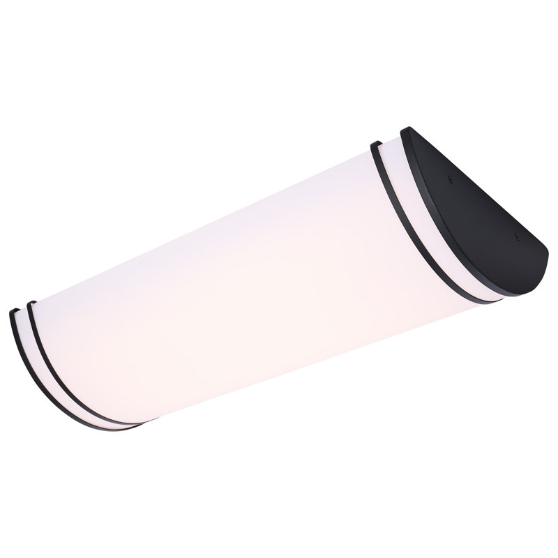 Norrine LED  Linear Flush Mount  Finish 27K/3K/35K/4K/5K CCT Selectable, 4.41" H x 24.02" W x 11.26" D , Black