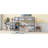 Twin High Loft Bed, Rubber Wood Loft Bed With Safety Guardrail, Built-In Desk, Ladder,Grey-1679193148