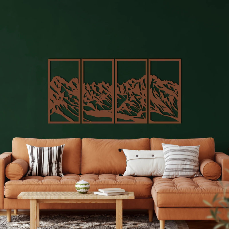 Handmade Traditional Plants & Flowers Wall Decor on Metal, 100cm H x 50cm W x 2cm D, Copper