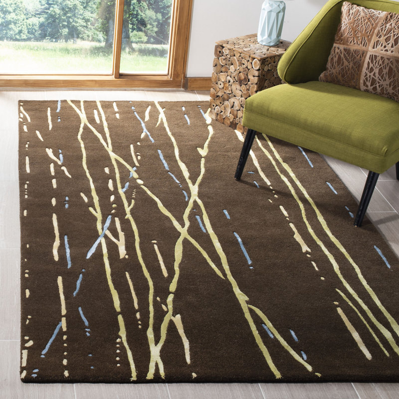 Anduel Hand Tufted Wool Abstract Rug, Rectangle 3'6" x 5'6"