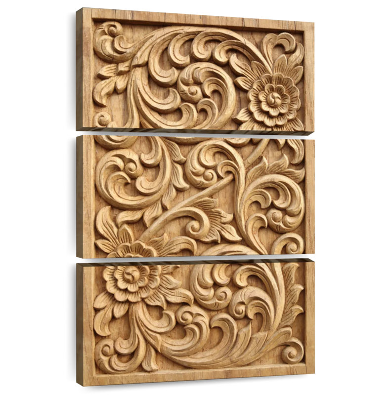 Senne Floral Carved Wood, 50" H x 32" W