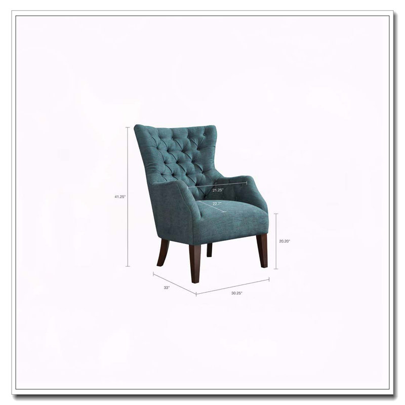 Fauteuil à oreilles capitonné Hannah