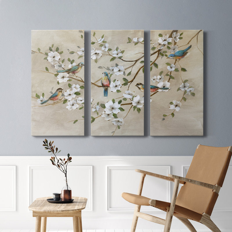 Birds Of A Feather - 3 Piece Single Picture Frame Print on Canvas, 32" H x 24" W x 1" D