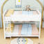 Grand lit superposé en bois avec tablettes de rangement intégrées, ports USB et échelle-1218187018