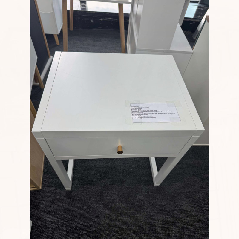 Table de chevet blanche moderne avec tiroir simple