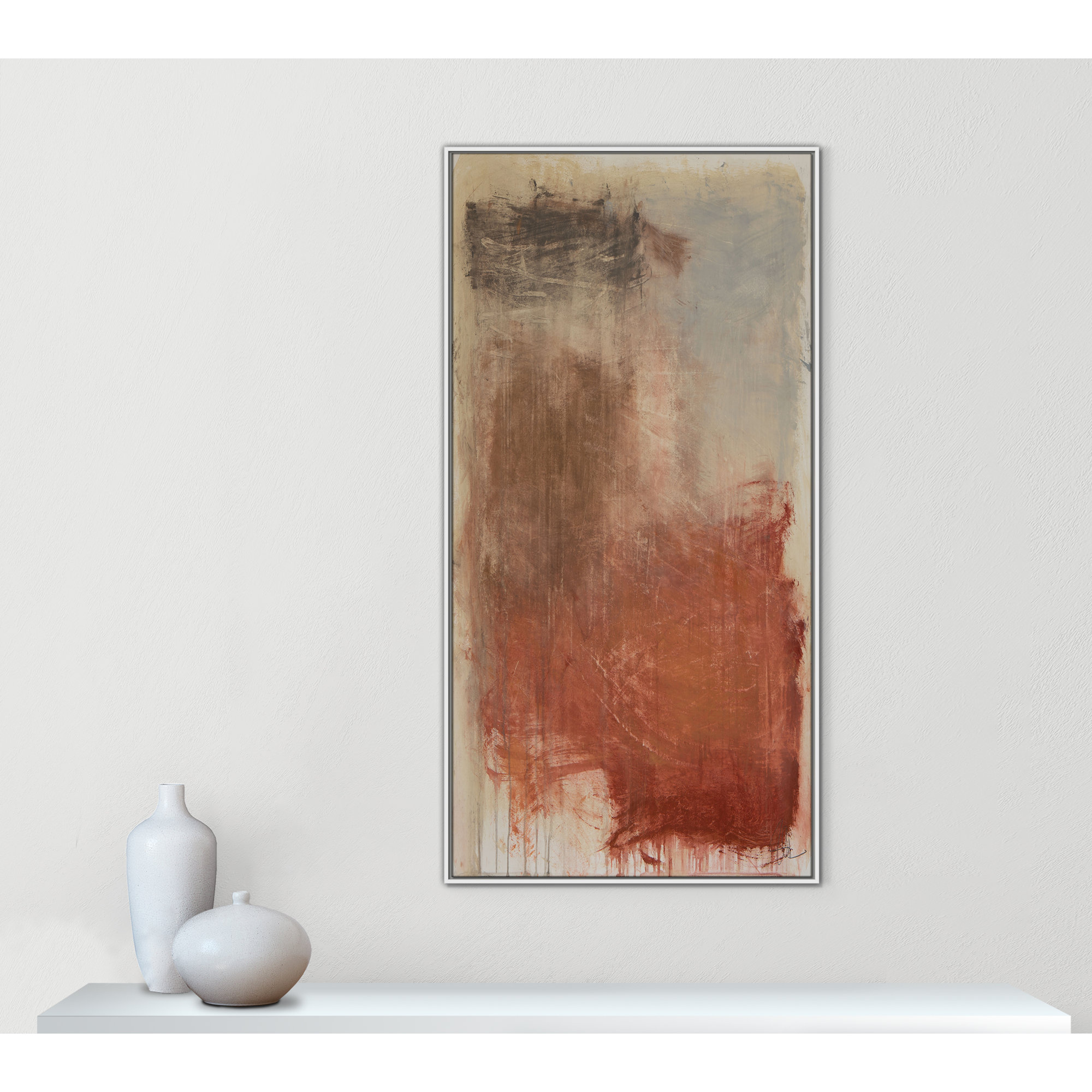 Autumn Over The Rivera Print by , White, 61.5" H x 31.5" W