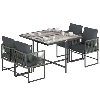 Steel Patio Dining Set Table,