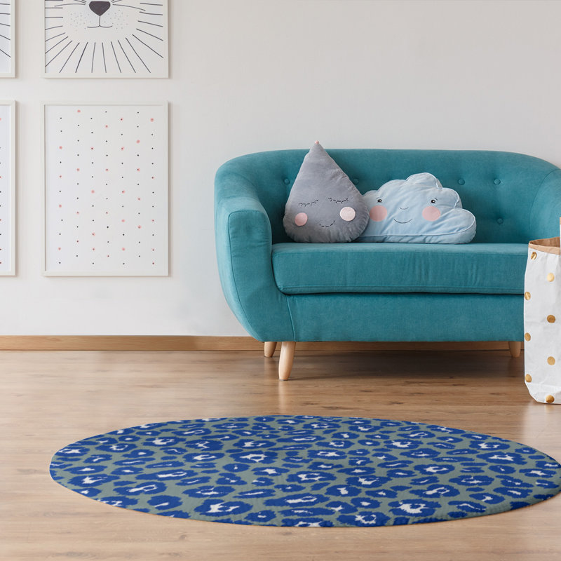 Animal Print Indoor Rug, Round 5'