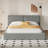 Upholstered Platform Bed with Velvet Fabric, Grounded Bed with Solid Frame, Gray